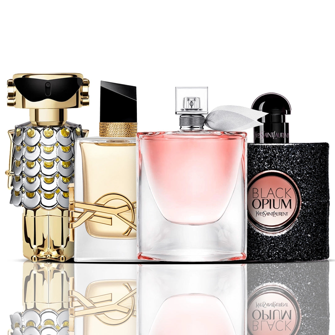 Conjunto de 4 perfumes | Libre + La Vie Est Belle + Black Opium + Fame 100 ml